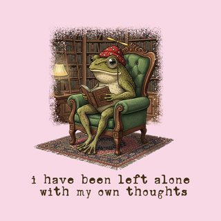 Unhinged Frog Overthinking Tee – Dangerous Thoughts Funny Warning