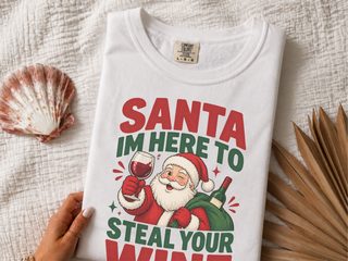 Winking Santa Wine Lover funny shirt - photo 2
