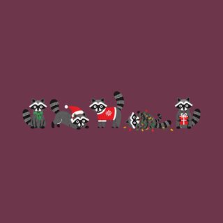 Christmas Raccoons Festive Lineup T-Shirt, Funny Trash Panda Shirt