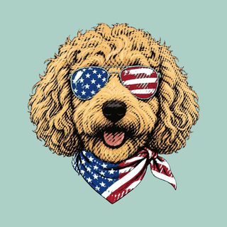 Patriotic Goldendoodle American Flag Comfort Colors Dog Shirt
