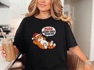 Zero Holiday Stress Cat funny shirt - photo 3