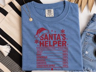 Santa's Helper Nutrition Label funny shirt - photo 5