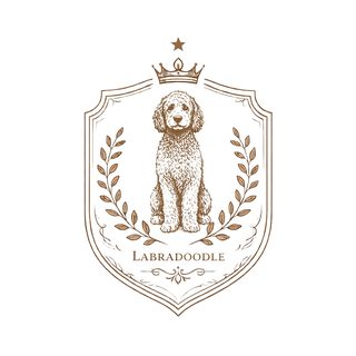 Labradoodle Royal Crest Dog Breed Crown Pet Portrait T-Shirt Gift Idea