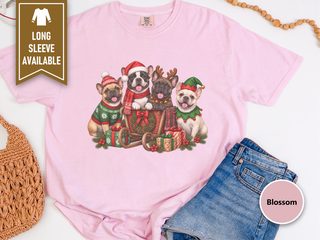Christmas French Bulldogs Wooden Sleigh doodle dog shirt - photo 5