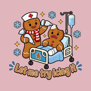 Gingerbread Nurse Hospital Bed Festive Gingerbread Nurse Shirt
