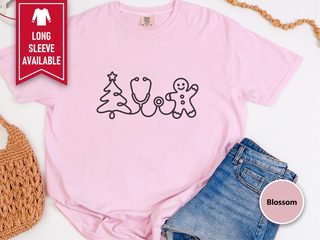 Christmas Tree Stethoscope Gingerbread Man funny shirt - photo 4