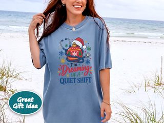 Nurse Christmas Stethoscope Quiet Shift funny shirt - photo 8