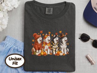 Autumn Huskies Harvest Group doodle dog shirt - photo 5