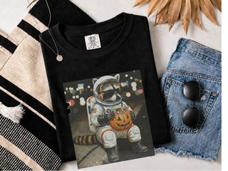 Raccoon Astronaut Halloween Treat funny shirt - photo 2