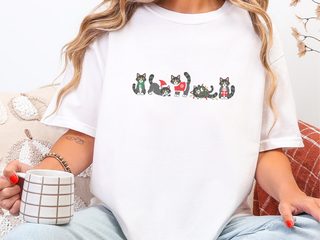 Festive Tuxedo Cats Line funny shirt - photo 2