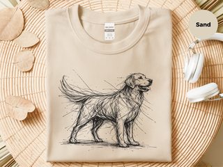 Golden Retriever Sketch funny shirt - photo 5
