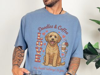 Goldendoodle Coffee Heart Belongs doodle dog shirt - photo 5