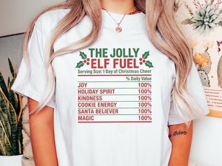Jolly Elf Fuel Nutrition Label funny shirt - photo 1