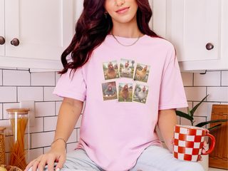 Vintage Postage Stamp Chicken Collage funny shirt - photo 6