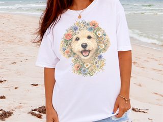 Comfort Colors Labradoodle Floral Face doodle dog shirt - photo 1