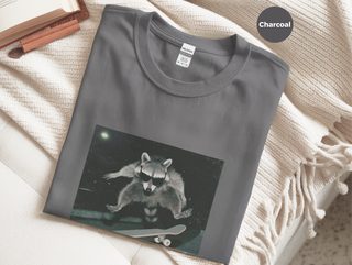 Raccoon At The Skatepark funny shirt - photo 2