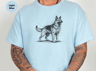 German Shepherd Sketch funny shirt - photo 2