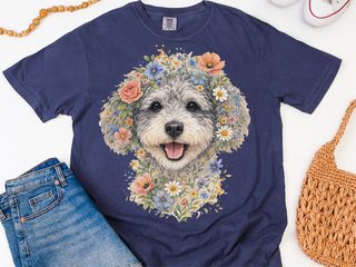 Comfort Colors Schnoodle Floral Face doodle dog shirt - photo 8