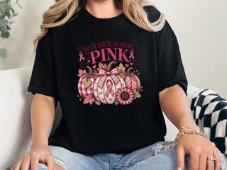 Pink Ribbon Autumn Pumpkins funny shirt - photo 3