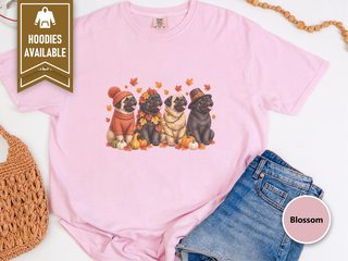 Four Autumn Pugs Lineup doodle dog shirt - photo 5