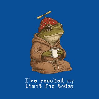 I've Reached My Limit Today Frog Burnout Humor Introvert T-Shirt