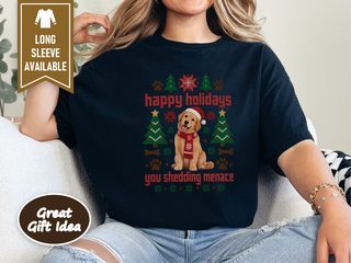 Golden Retriever Holiday Shedding Menace doodle dog shirt - photo 4