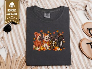 Autumn French Bulldogs Group doodle dog shirt - photo 3
