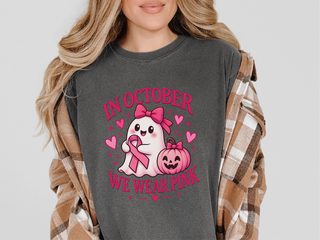 Cute Ghost Breast Cancer Awareness funny shirt - photo 4