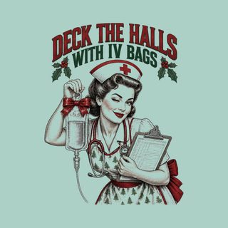 Vintage Christmas Pinup Nurse Design Retro Nurse Winter Shirt