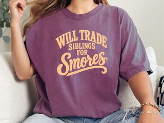 Will Trade Siblings For Smores Typography funny shirt - photo 8
