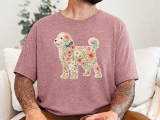 Floral Sheepadoodle Silhouette doodle dog shirt - photo 6