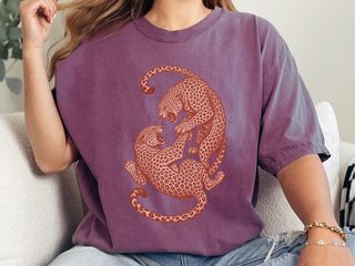 Leopard Fighting Illustration funny shirt - photo 5