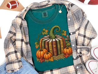 Vintage Book Spine Pumpkin funny shirt - photo 6