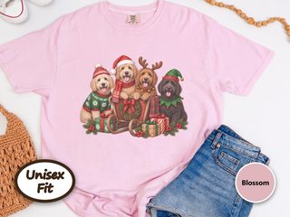 Goldendoodles Christmas Sleigh Group doodle dog shirt - photo 3