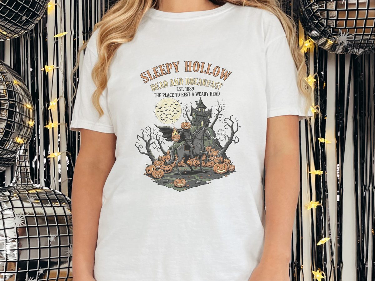 Headless Horseman Dead Breakfast Vintage Halloween Comfort Tee