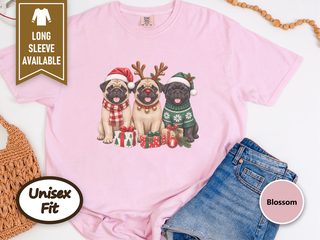 Christmas Pugs Holiday Trio doodle dog shirt - photo 3