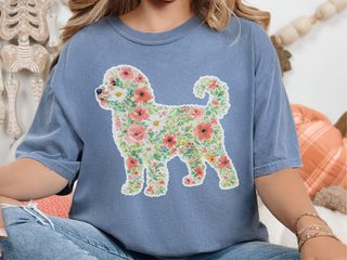 Comfort Colors Australian Doodle Floral Silhouette doodle dog shirt - photo 6