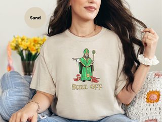 Buzz off St. Patrick Kicking Out Snakes funny shirt - photo 5
