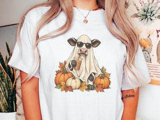 Ghost Cow Iced Coffee Pumpkin funny shirt - photo 1