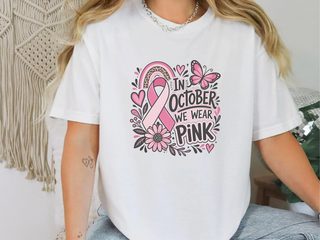 Pink Ribbon Butterfly Boho Rainbow funny shirt - photo 1