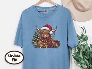 Highland Cow Christmas Lights Scarf doodle dog shirt - photo 6