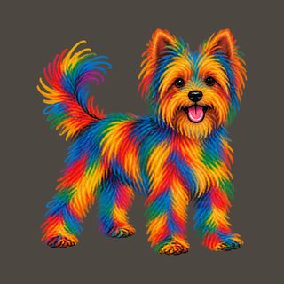 Colorful Rainbow Yorkie Dog T-Shirt Yorkshire Terrier Dog Owner Gift