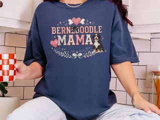 Comfort Colors Bernedoodle Mama Heart Dog Bone Crest doodle dog shirt - photo 8