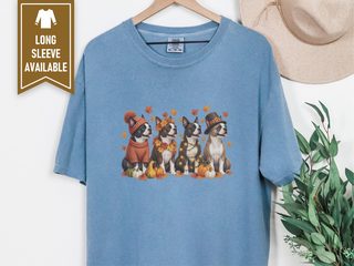 Boston Terrier Autumn Harvest doodle dog shirt - photo 8
