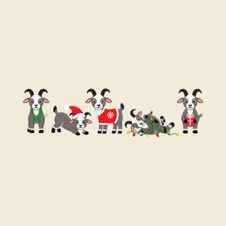 Cute Christmas Goats Lineup Funny Goat Shirt Christmas Goat Gift