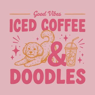 Iced Coffee, Doodles & Good Vibes Comfort Colors Doodle Dog Gift doodle dog shirt