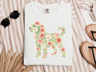 Comfort Colors Schnoodle Floral Silhouette doodle dog shirt - photo 1