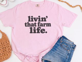Livin That Farm Life Typography funny shirt - photo 4