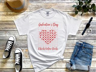 Galentine's Day Chicks Before Dicks Heart Mosaic funny shirt - photo 1