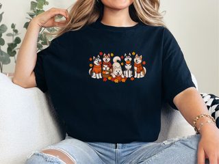 Autumn Huskies Fall Gathering doodle dog shirt - photo 5